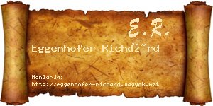 Eggenhofer Richárd névjegykártya